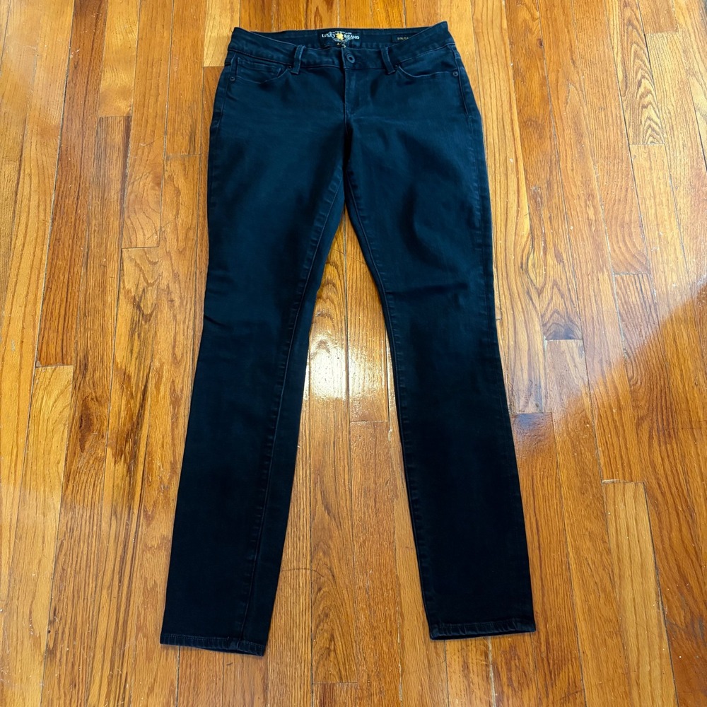 Lucky Brand Women 4/27 Lolita Skinny Jeans Black Mid Rise Stretch Denim